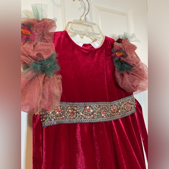 Girl's Formal Dress | Red and Green Holiday Dress - Picture 3 of 5